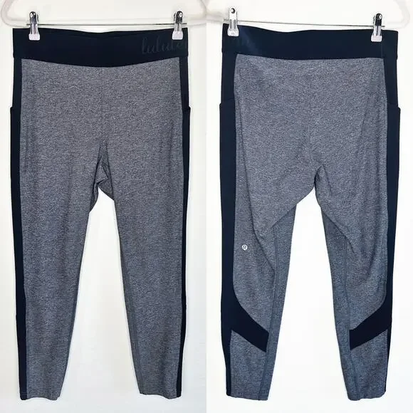Lululemon Box It Out Tight Heathered Grey Black W5AU7S Luxtreme Leggings 12 - Picture 3 of 16